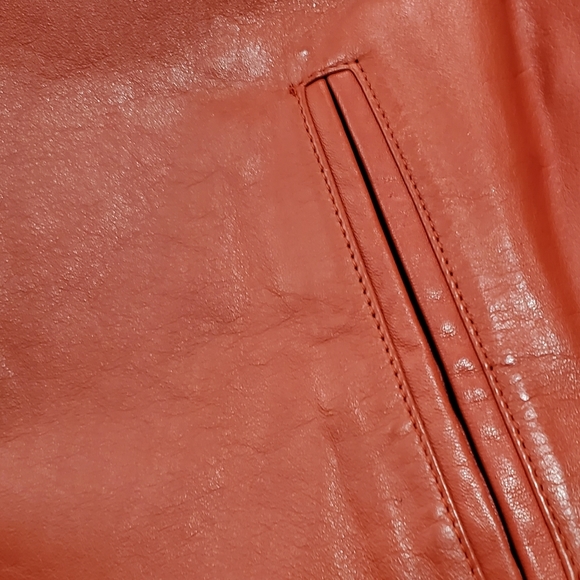 Toffs vintage brick red leather jacket size large - Picture 8 of 8